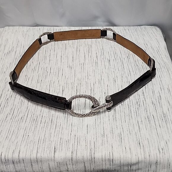 Brighton SHETLAND Leather Belt Size 38 Stretch Belt - Picture 1 of 7